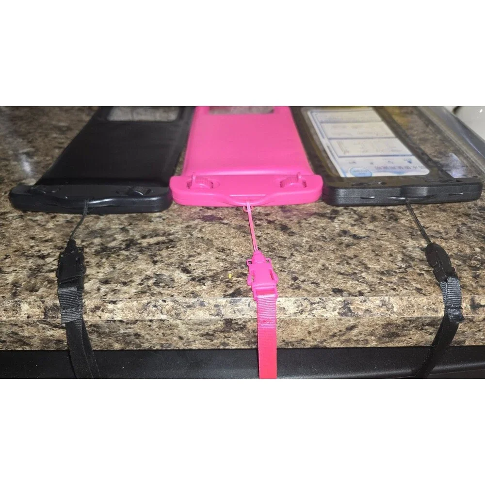 (3) Waterproof phone & Cam large Watersports Cell Protector NWOT 1 pink/2 black
